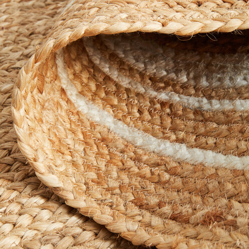 Natural & White Caratacos Hand Braided Jute Runner