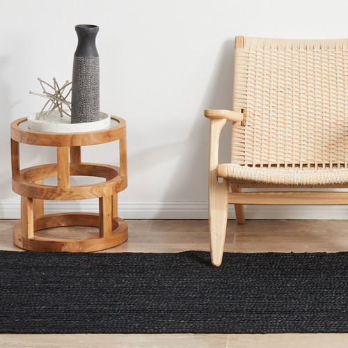 Black Hand Braided Jute Runner