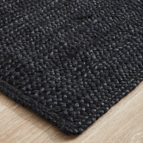 Black Hand Braided Jute Runner