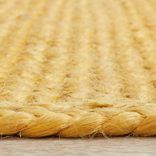Yellow Hand Braided Jute Rug