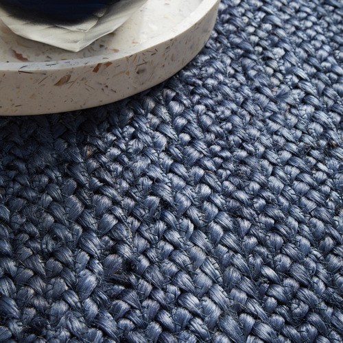 Navy Hand Braided Jute Runner