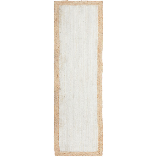 White & Natural Kyrillos Hand Braided Jute Runner