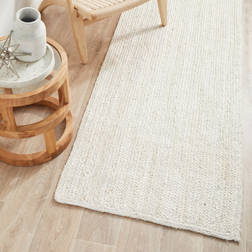 Network White HandBraided Jute Runner Temple & ster