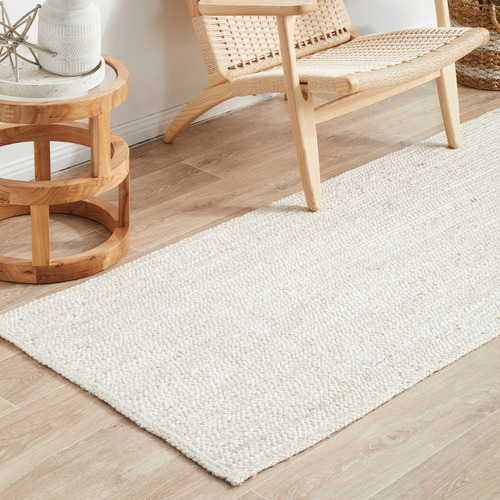 Network White HandBraided Jute Runner Temple & ster