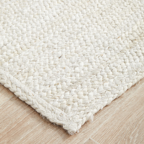 Network White HandBraided Jute Runner Temple & ster