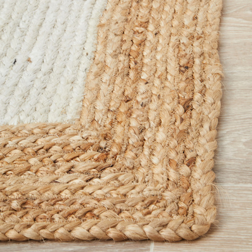 Network Rugs White & Natural Bricius Hand-Braided Jute Rug | Temple ...