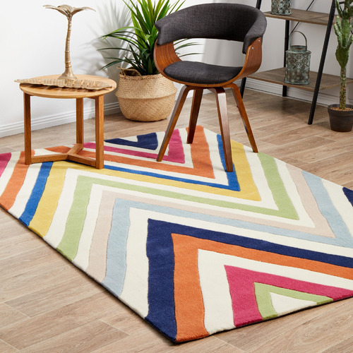Stunning Chevron Multi Coloured Rug