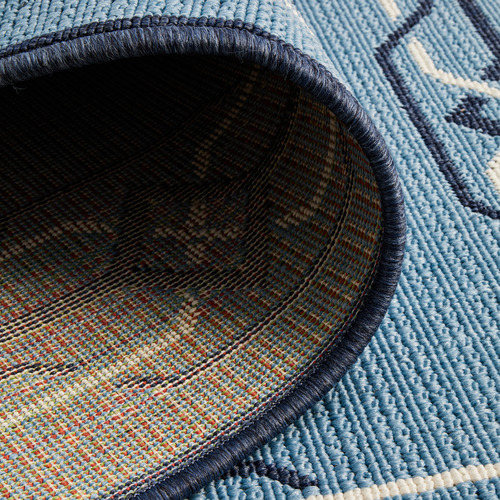 Blue Modern Power-Loomed Outdoor Rug