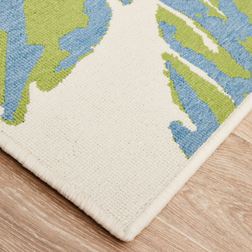 Network Green & Blue Tropical Leaf Outdoor Rug Temple & ster