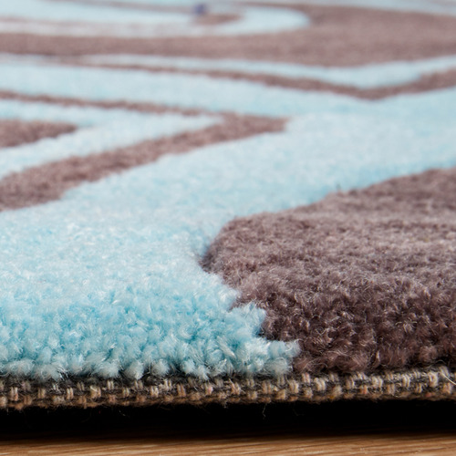 Gothic-Tribal-Design-Smoke-Grey-and-Blue-Rug-HV-641-SMOKE