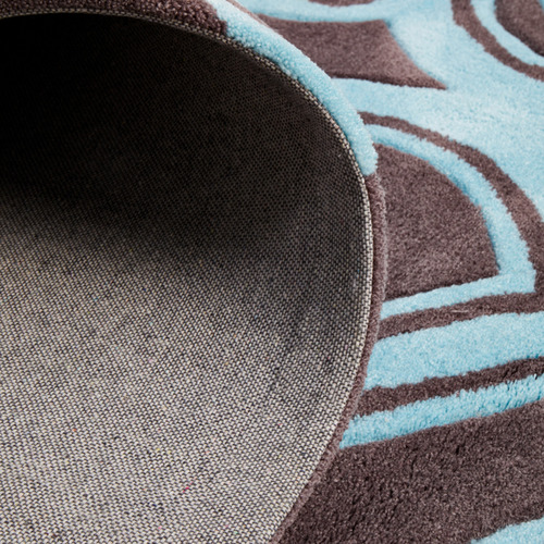 Gothic-Tribal-Design-Smoke-Grey-and-Blue-Rug-HV-641-SMOKE