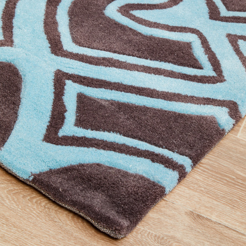 Gothic-Tribal-Design-Smoke-Grey-and-Blue-Rug-HV-641-SMOKE