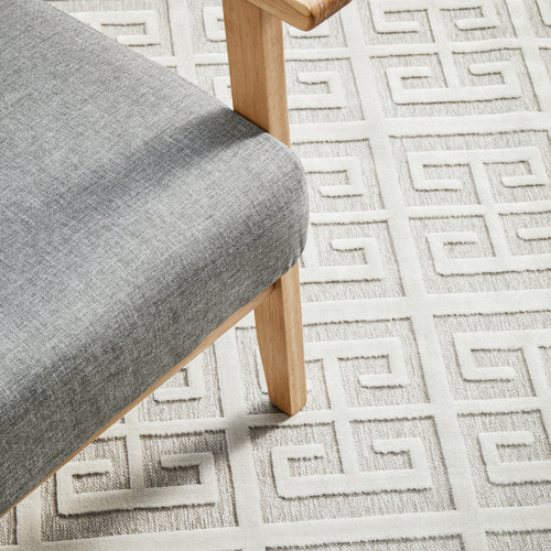 Off White Textured Rug Network Rugs Off White Art Deco Power-Loomed Textured Rug | Temple ...