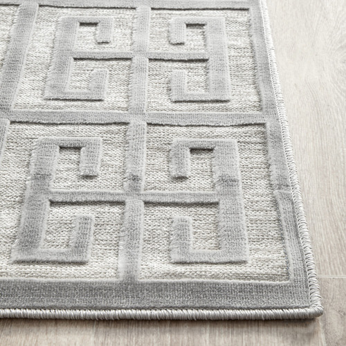 Silver Art Deco Power-Loomed Textured Runner