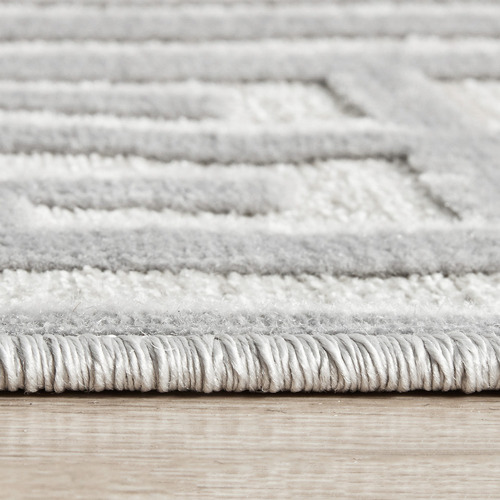 Silver Art Deco Power-Loomed Textured Runner