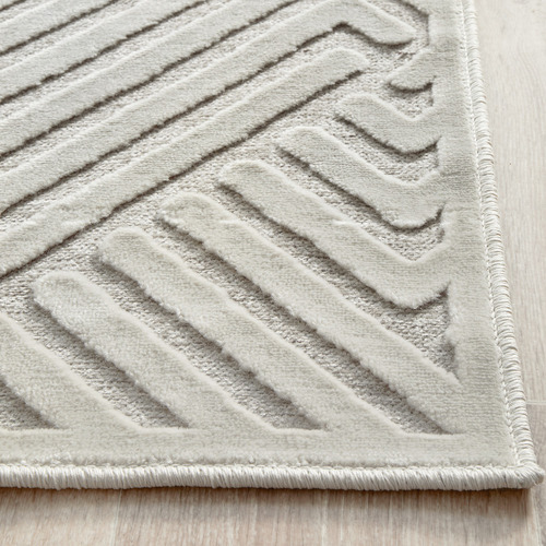 Off White Luxury Power-Loomed Textured Runner