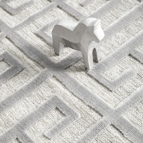Silver Art Deco Power-Loomed Textured Runner