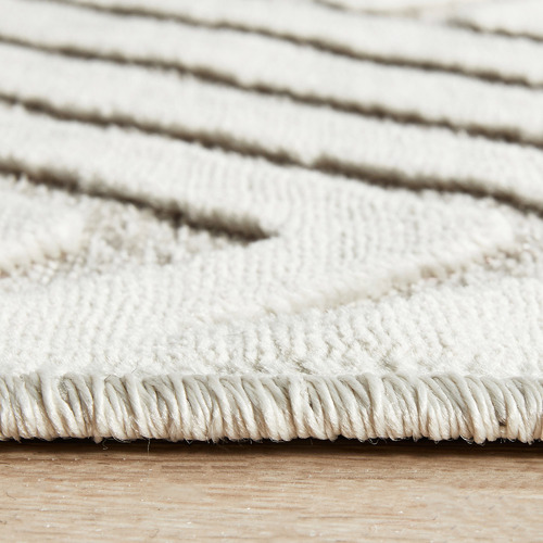 Off White Luxury Power-Loomed Textured Runner