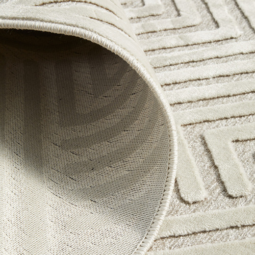 Off White Luxury Power-Loomed Textured Rug