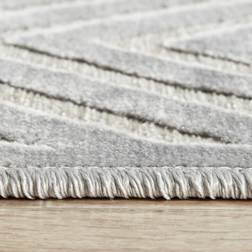 Silver Luxury Power-Loomed Textured Runner