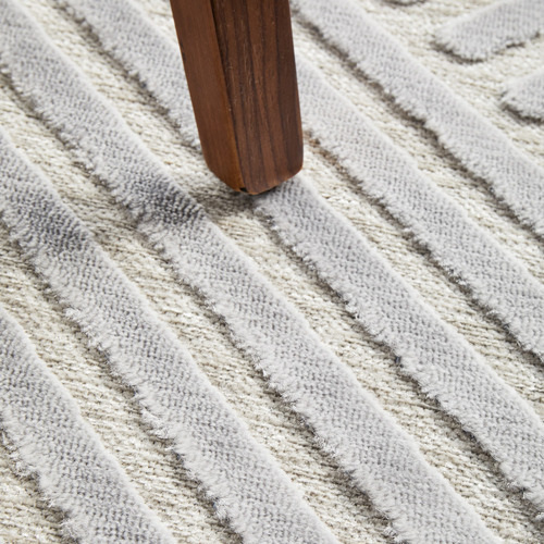 Silver Luxury Power-Loomed Textured Runner