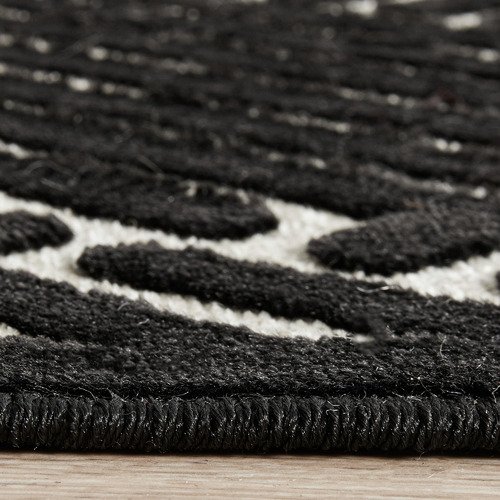Black Luxury Power-Loomed Textured Runner