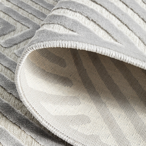 Silver Luxury Power-Loomed Textured Runner