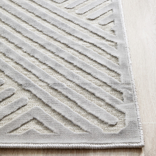Silver Luxury Power-Loomed Textured Runner