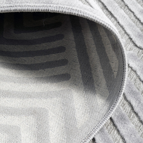 Silver Luxury Power-Loomed Textured Rug