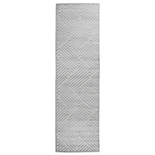 Silver Luxury Power-Loomed Textured Runner