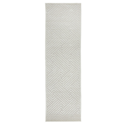 Off White Luxury Power-Loomed Textured Runner