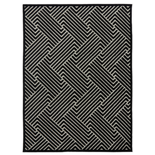 Black Luxury Power-Loomed Textured Rug