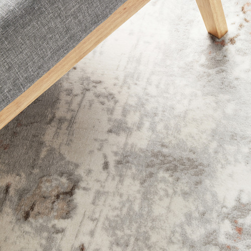 Silver & Blush Silky Vintage Look Rug
