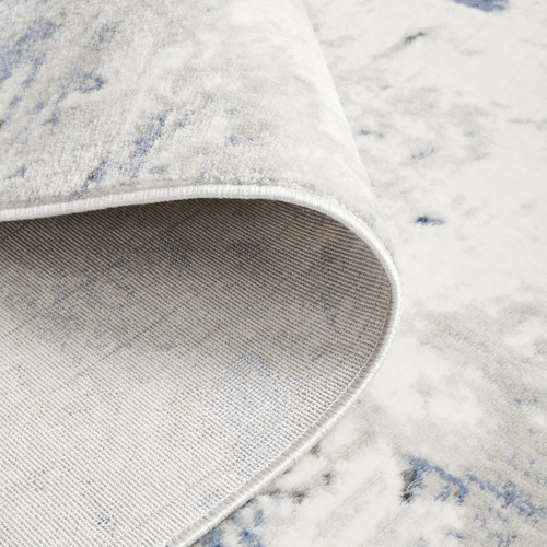 Navy & Silver Silky Vintage Look Rug