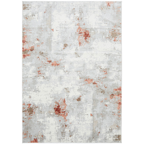 Silver & Blush Silky Vintage Look Rug