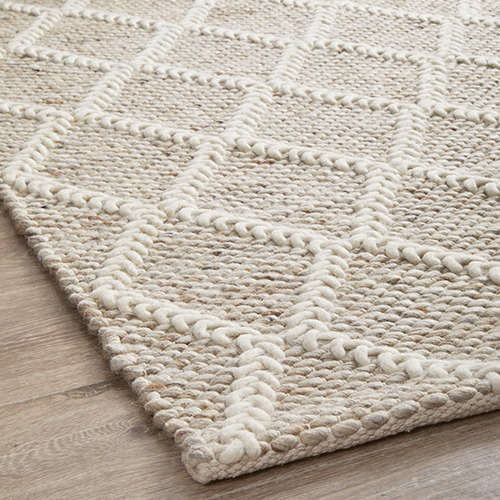 Network Rugs Natural Lucy Hand-Loomed Wool-Blend Rug | Temple & Webster