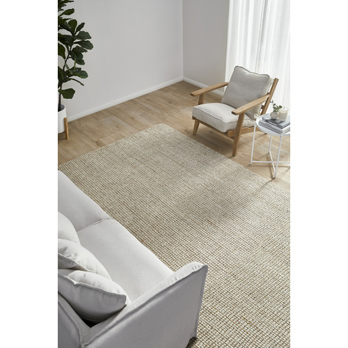 Natural & Cream Hand-Loomed Wool-Blend Rug