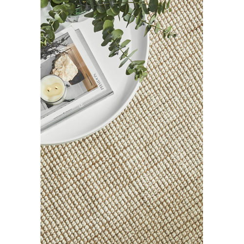 Natural & Cream Hand-Loomed Wool-Blend Rug