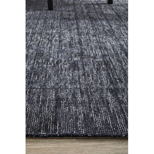 Azure Denim Textured Hand-Loomed Rug