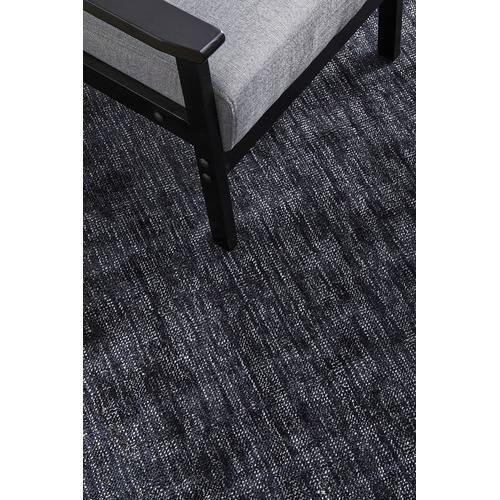 Azure Denim Textured Hand-Loomed Rug