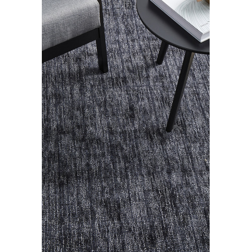 Azure Denim Textured Hand-Loomed Rug
