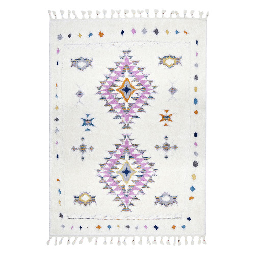 White Cyra Beber Shag Power-Loomed Rug