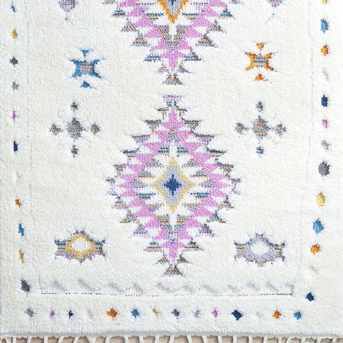 White Cyra Beber Shag Power-Loomed Rug