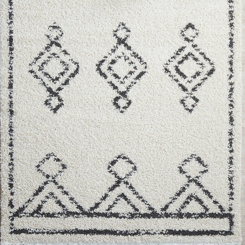 Natural & Charcoal Fidan Berber Shag Power-Loomed Rug