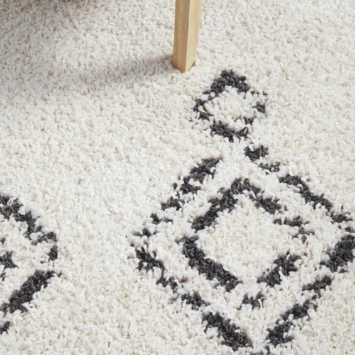 Natural & Charcoal Fidan Berber Shag Power-Loomed Rug
