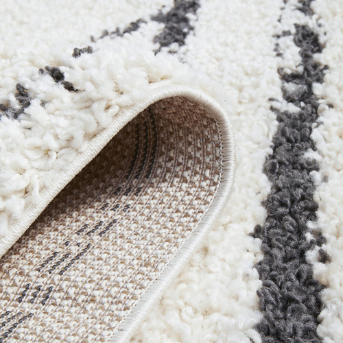 Natural & Charcoal Fidan Berber Shag Power-Loomed Rug