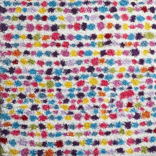 Multi-Colour Hasip Polka Dot Shag Power-Loomed Rug
