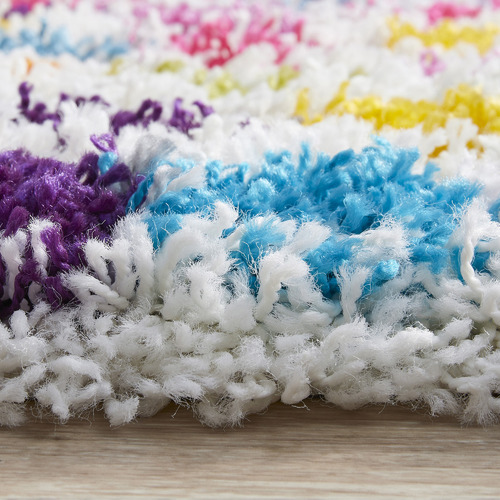 Multi-Colour Hasip Polka Dot Shag Power-Loomed Rug