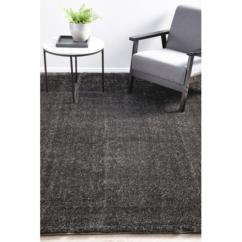 Grey Sienna Power-Loomed Shag Rug