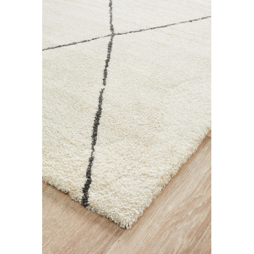 Network Rugs Ivory & Charcoal Super Soft Moroccan-Style Rug | Temple ...